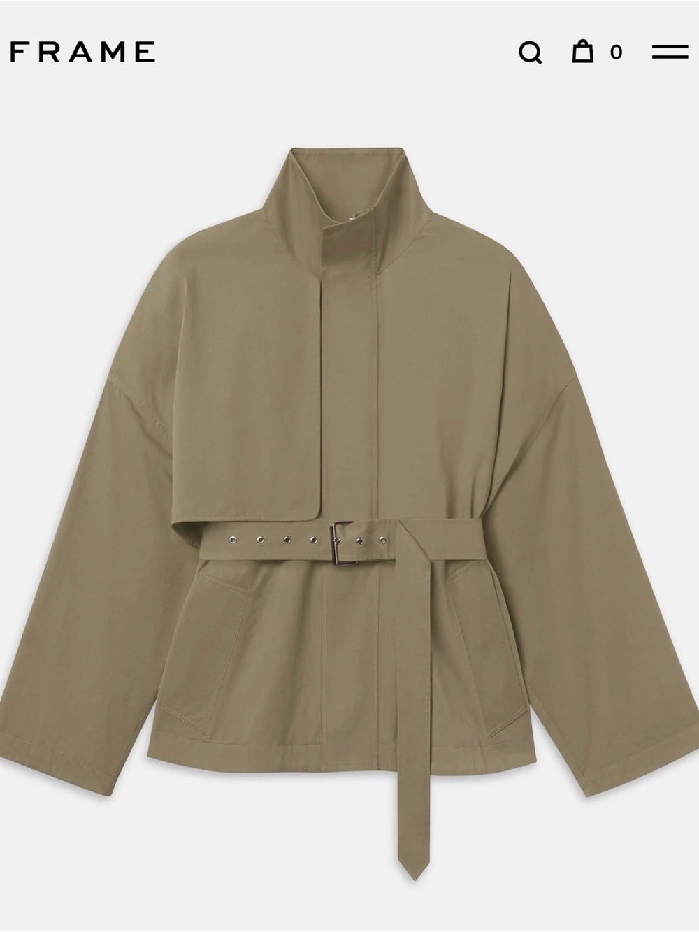 NWT FRAME Belted Short Trench Sz MED